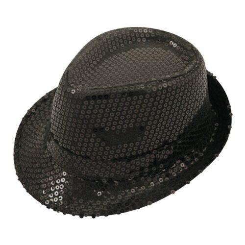 Sequin hat black