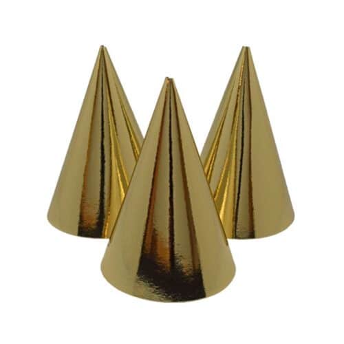 Metallic gold party hats