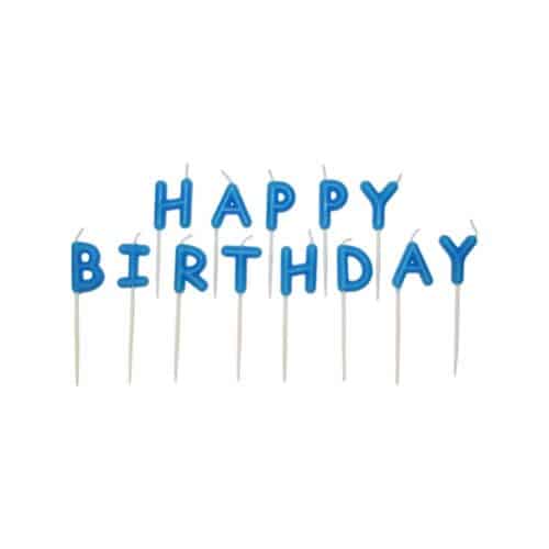 Cake candle happy birthday blue