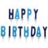 Tårtljus med text happy birthday ljusblå och mörkblå