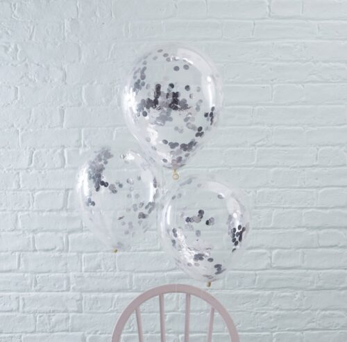Confetti balloons silver