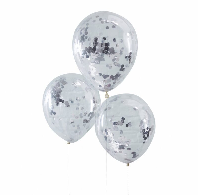 Confetti balloons silver