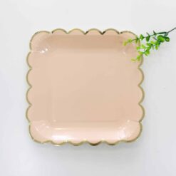 Plate large gold apricot lux