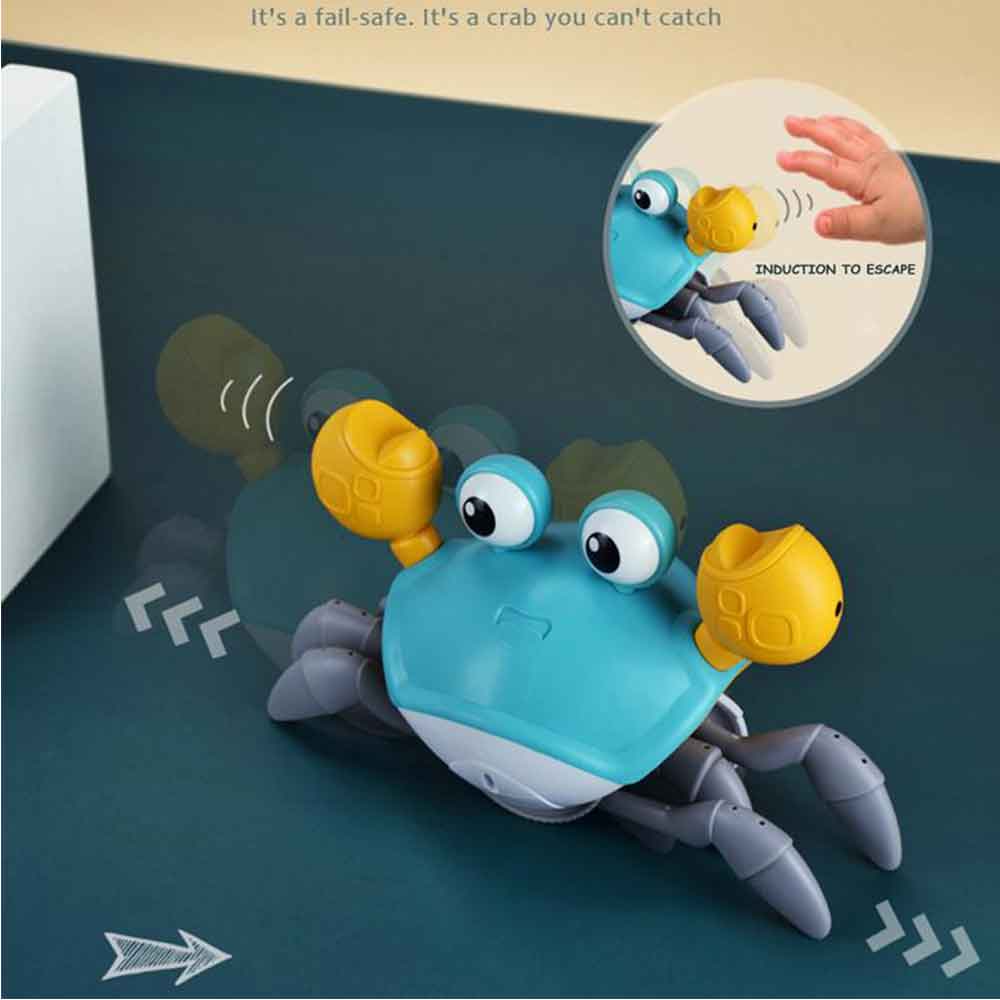 Interagerande leksak gående krabba med sensor 