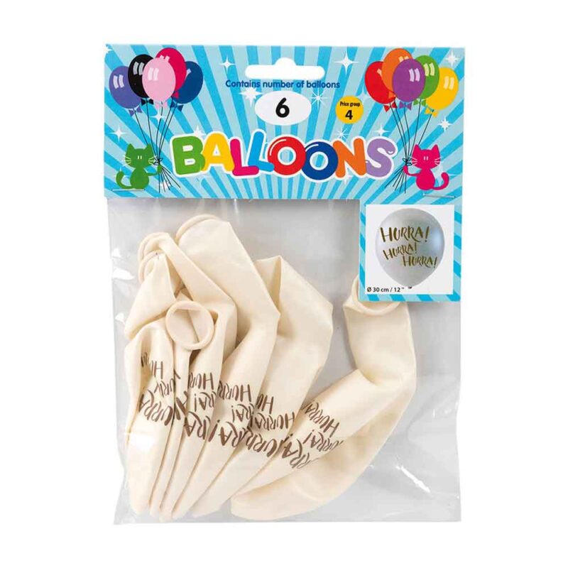 Latex balloons Hooray! Mother of pearl 6pack