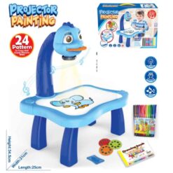 Pedagogiskt set med ritbord och projektor blå