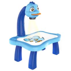 Educational set with drawing board and projector blue
