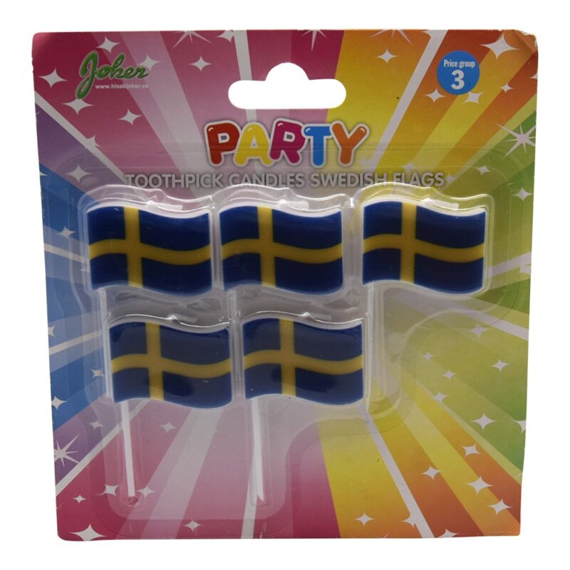 Cake candles Swedish flag 5pack