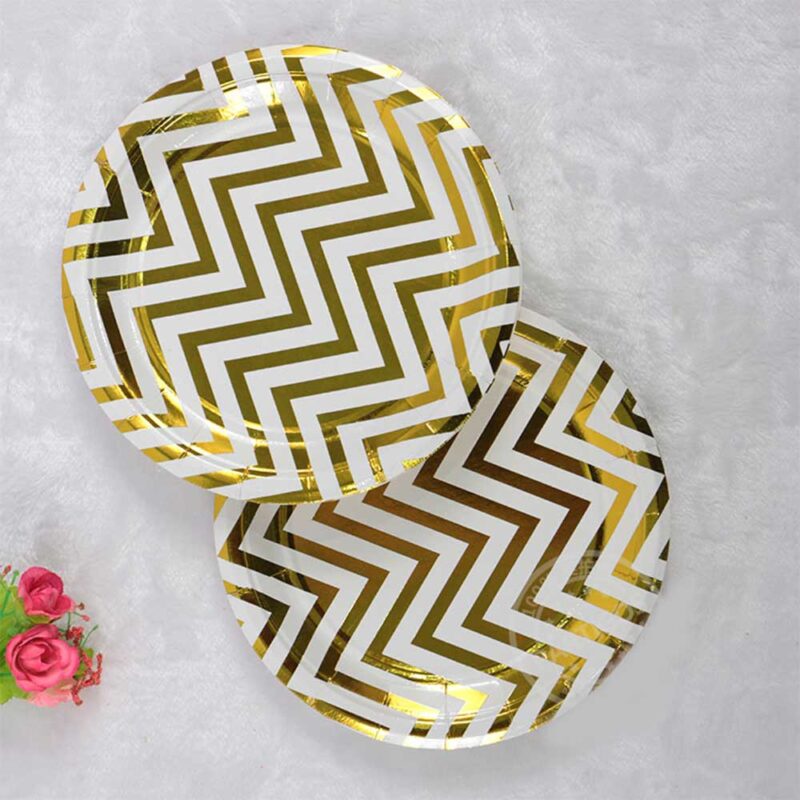 Plate zigzag gold 10 pcs