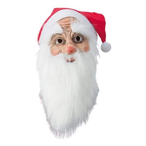 Julemandsmaske med hætte og skæg