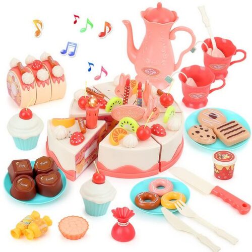 Toy bakery set of pastries and birthday cake