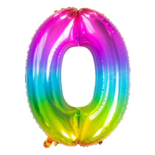 Number balloon Rainbow-colored number 0
