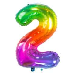 Number balloon Rainbow-colored number 2