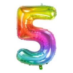 Number balloon Rainbow colored number 5