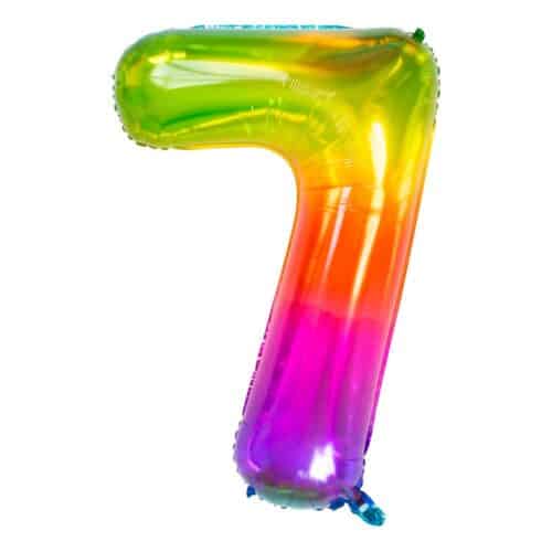 Number balloon Rainbow colored number 7
