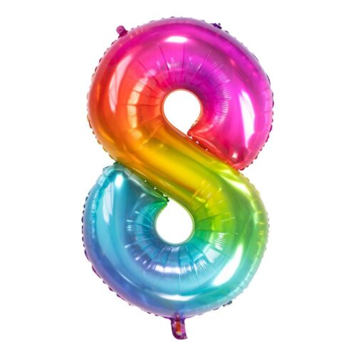 Number Balloon Rainbow Colored Number 8