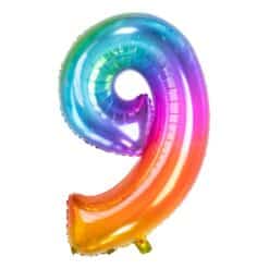 Number balloon Rainbow-colored number 9