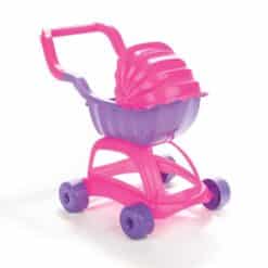 Doll's pram - purple and pink with souffle