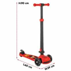 Scooter 3 wheels red size