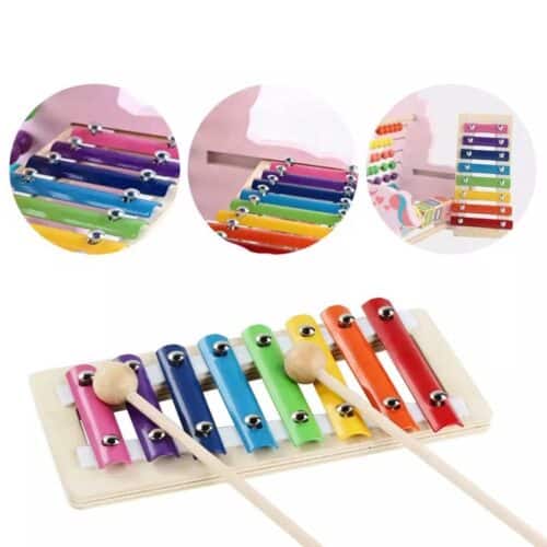 Kids abacus including xylophone and blocks unicorn details