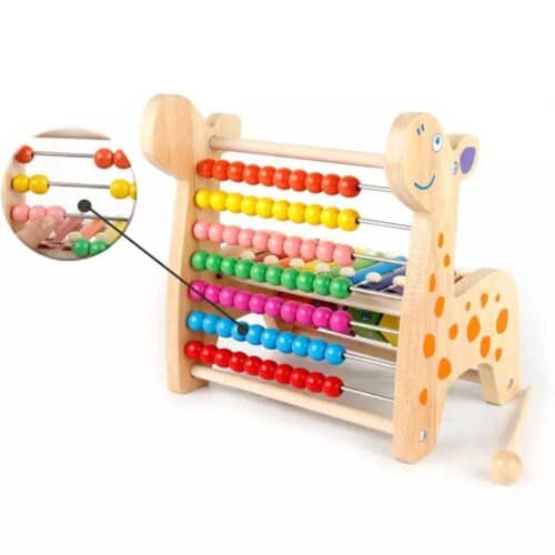 Kids abacus including xylophone and blocks giraffe details