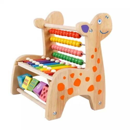 Kids abacus including xylophone and giraffe blocks