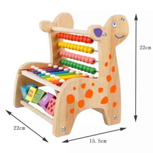 Kids' abacus including xylophone and blocks giraffe size