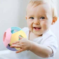 Ball with rattle- baby toy 3m+ pastel children