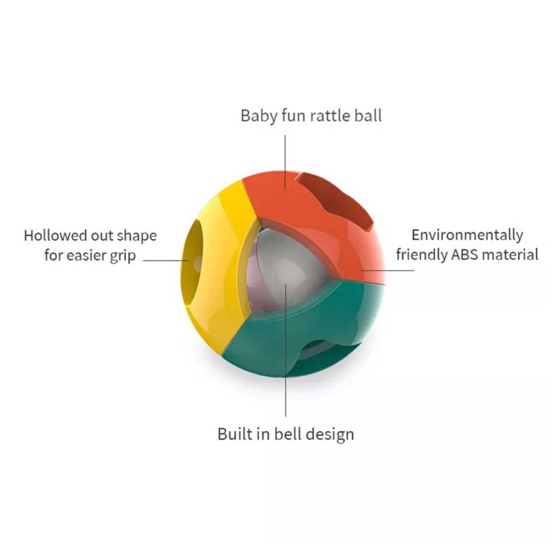 Boll med skallra- babyleksak 3m+ kompakt detaljer