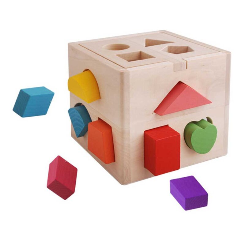 Wooden block box 13 blocks