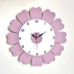 Wooden wall clock flower