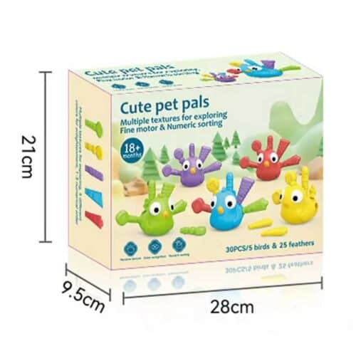 Cute pet pals examine textures packaging