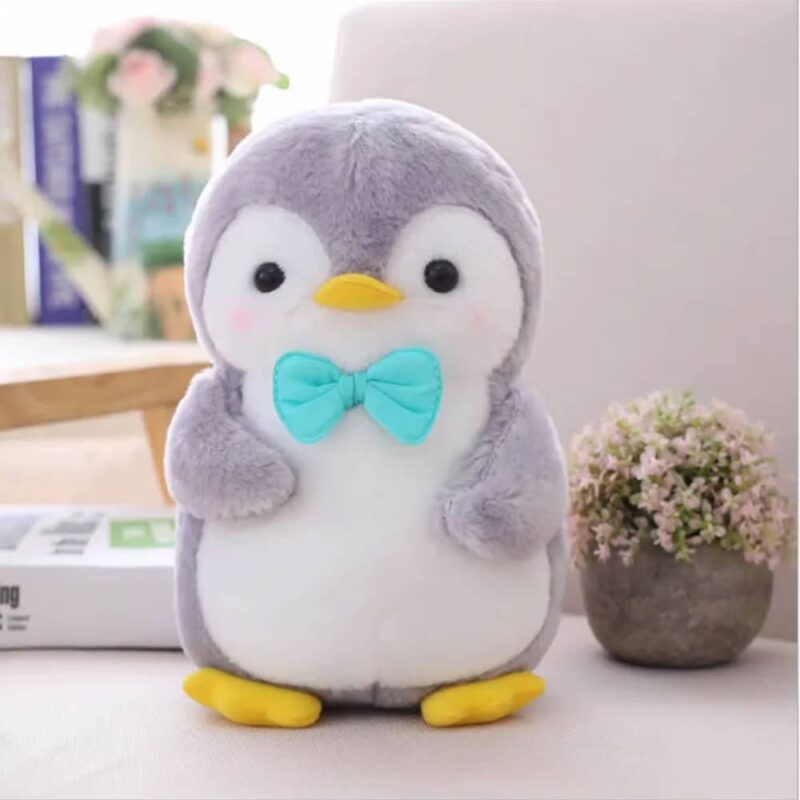 Stuffed animal Penguin blue bow