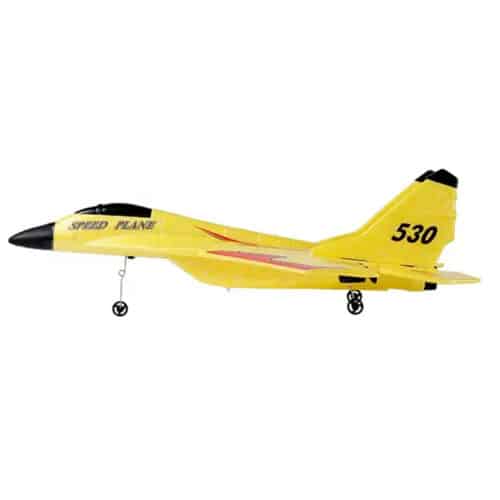 Radio-controlled airplane yellow