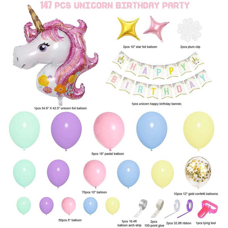 Balloon Arch Unicorn 145pcs