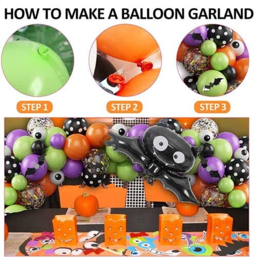 Ballongbage Halloween Fladdermus instruktioner