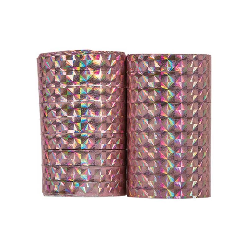 Holographic Streamers Light Pink