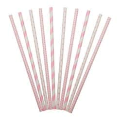 Paper straws Pink/White
