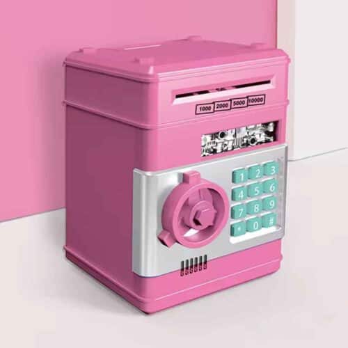 Digitale spaarpot pinautomaat roze