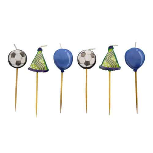 Cake candles Football 6 pack