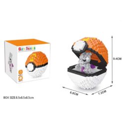 Mewtwo Pokémon Ball Nanoblock Kit size