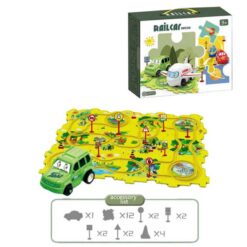 Rail Car Puzzle Mat with Car Tracks Dinosaurs