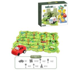 Rail Car Puzzle Mat with Car Tracks Forest