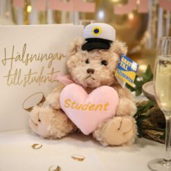 Studentdjur Nallebjörn med Rosa Hjärta detaljer