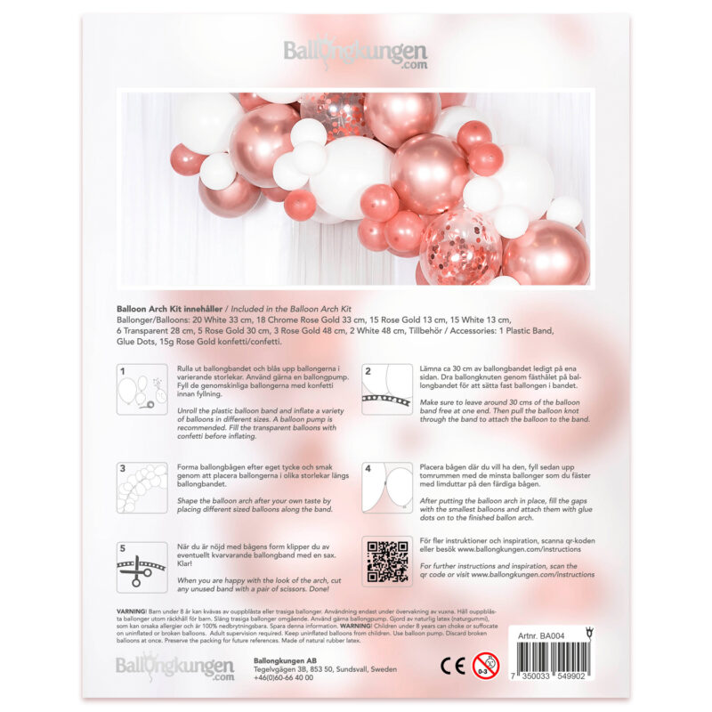 Ballongbåge Roséguld 5 meter DIY kit - Bild 3