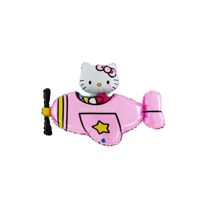 Folieballong Hello Kitty Airplane Pink Shape - Bild 2