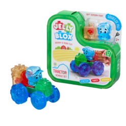 Jelly Blox Traktor Set – mjukt byggset för barn från 2 år med traktor, figur och klossar. Perfekt för kreativ och sensorisk lek!