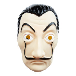 La Casa De Papel Mask-inspirerad mask för vuxna i plast med hål för ögon och näsa. Perfekt för Halloween, maskerader och temafester. Elastiskt band för enkel passform.