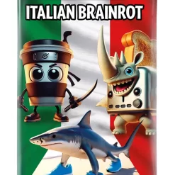 Brainrot Lamincards - Booster-Packung mit 5 Karten - Sammeln Sie Brainrot Lamincards - 5 Karten pro Packung, einschließlich 1 holografischen Spezialkarte. Entdecken Sie 162 einzigartige Charaktere und spielen Sie das offizielle Brainrot Kartenspiel. 