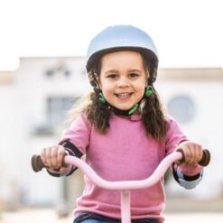 Jumping Bike Pink Nordic Hoj - 10″ balance bike with solid EVA tires, adjustable saddle and handlebars, silent wheels and sticker sheets. From 2 years, max 25 kg 